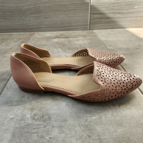 Slip On Loafer Peach Pink Flats Cutout Fairycore Whimsical Shoes Size 11 Resort - Picture 3 of 6